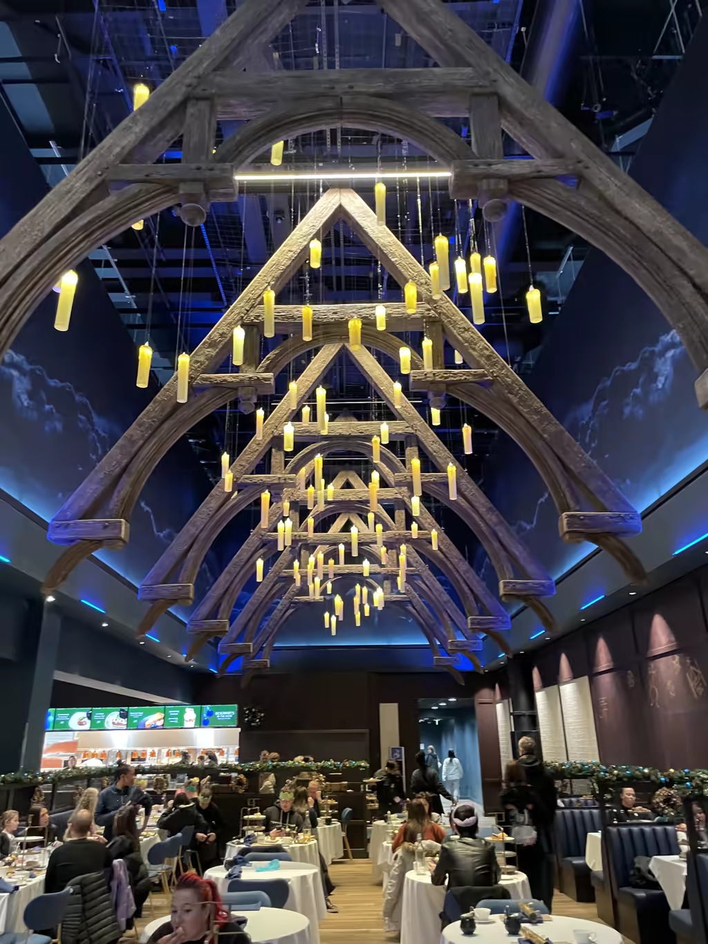 Step inside the Great Hall and marvel at the magical floating candles above the dining tables.