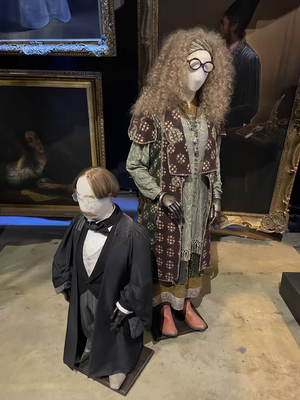 Get up close to the iconic costumes of Professor Trelawney and Slughorn at Warner Bros. Studio.