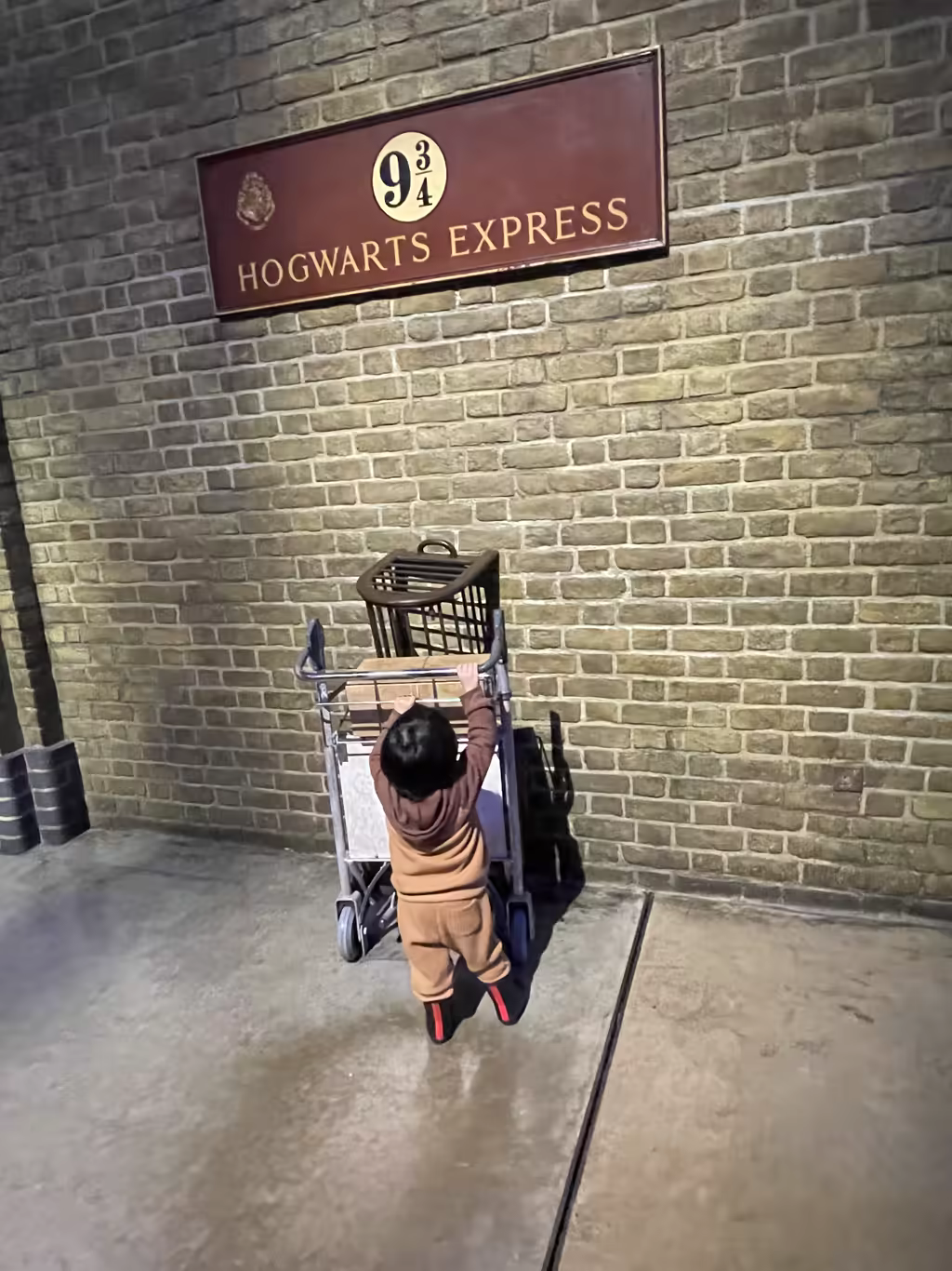 Your little wizard can experience the magic of Platform 9 3/4 at the Harry Potter Studios.
