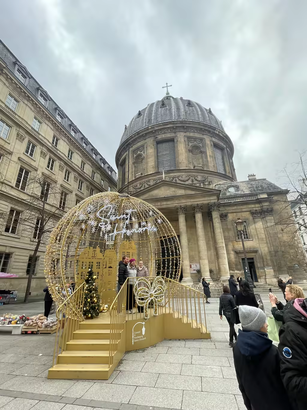 The kids loved stepping inside this glowing holiday ornament outside the historic Église Notre-Dame-de-l’Assomption in Paris.