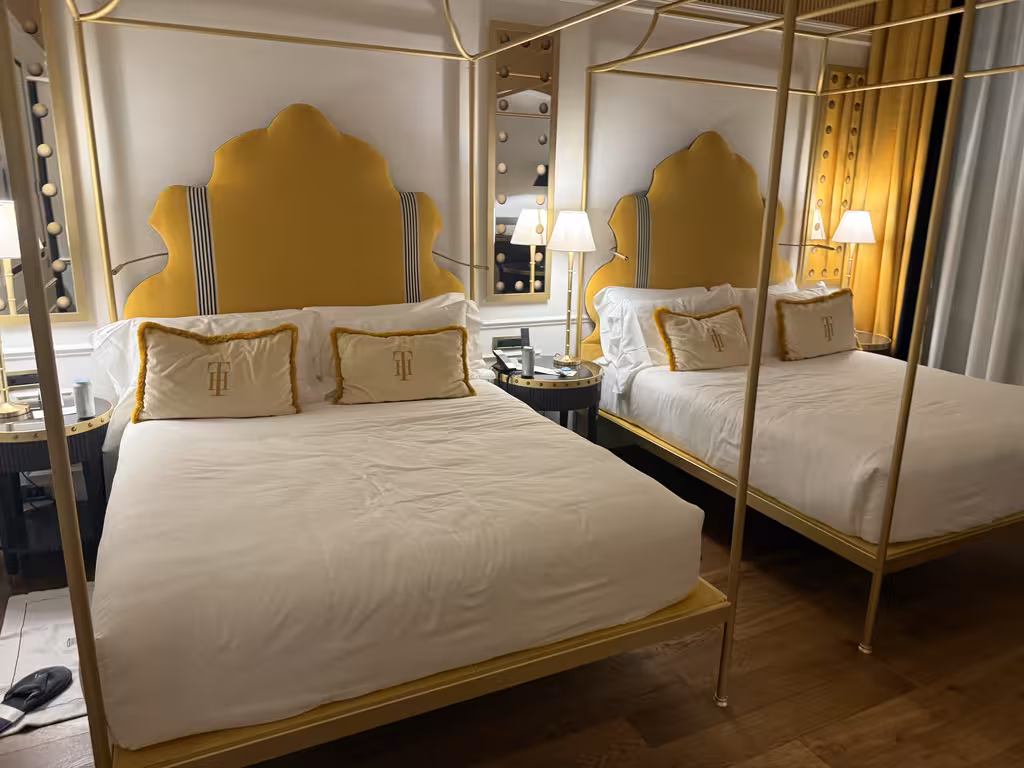 The stylish canopy beds at Il Tornabuoni offer a perfect, comfortable retreat after exploring historic Florence.